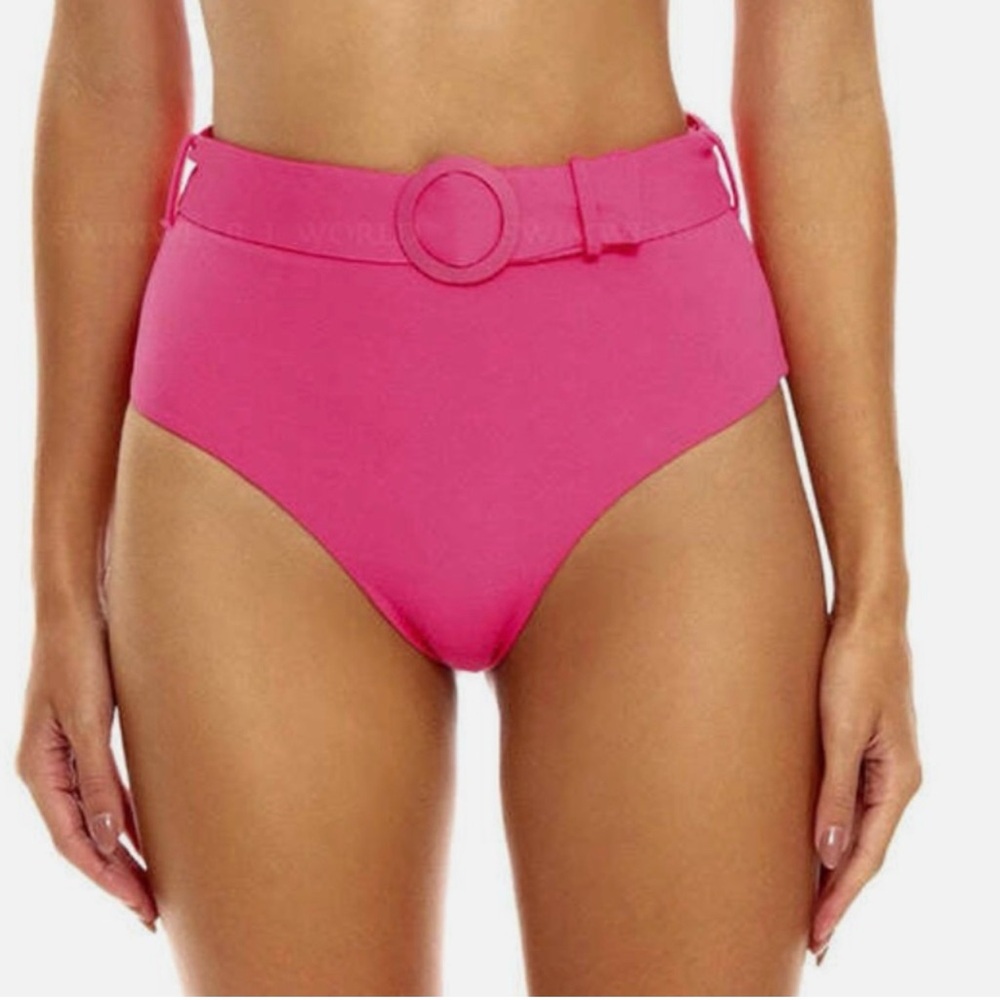 NWT Agua Bendita Alicia Luau Belted High Waist Bottoms in Hot Pink Color